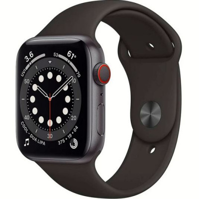 Apple Watch Series Space gray aluminum case with sport band strap  Black (GPS) 44MM